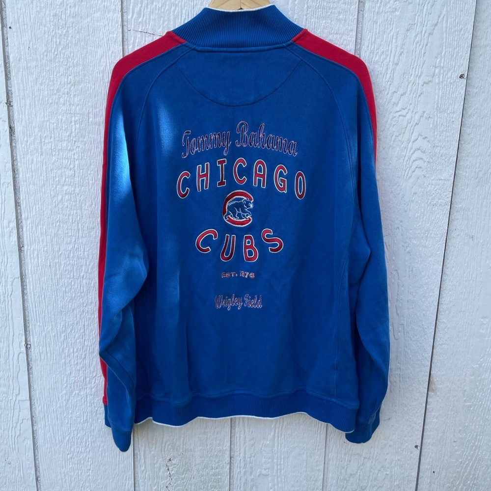 Vintage 90s Tommy Bahama Chicago Cubs baseball zip up jacket